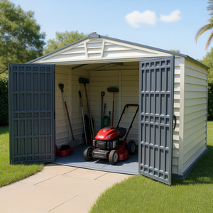Duramax Vinyl Sheds DuraMax StoreMax Plus 10.5x8 Ft with Molded Floor Vinyl Storage Shed 30225