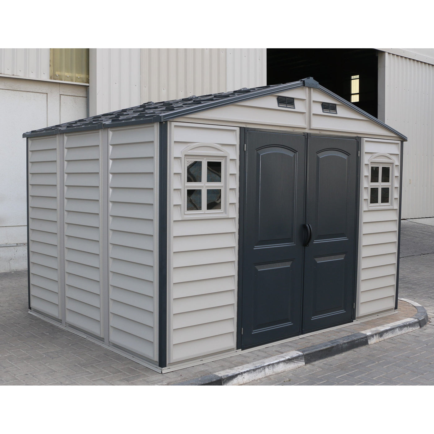 Duramax Woodside Plus 10.5x8 Vinyl Resin Outdoor Storage Shed With Fou ??? Durasheds