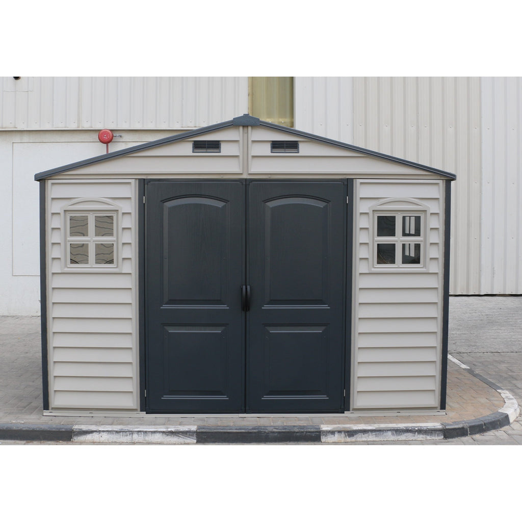 Duramax Woodside Plus 10.5x8 Vinyl Resin Outdoor Storage Shed With Fou ??? Durasheds