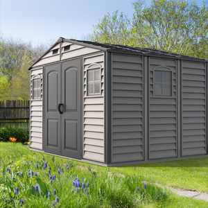 Duramax Vinyl Sheds Duramax Woodside Plus 10.5x8 Vinyl Resin Outdoor Storage Shed With Foundation Kit