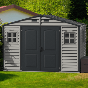 Duramax Vinyl Sheds Duramax Woodside Plus 10.5x8 Vinyl Resin Outdoor Storage Shed With Foundation Kit