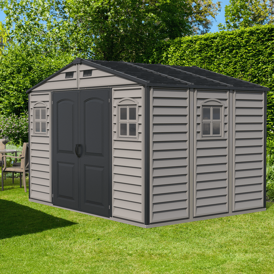 Duramax Woodside Plus 10.5x8 Vinyl Resin Outdoor Storage Shed With Fou ??? Durasheds