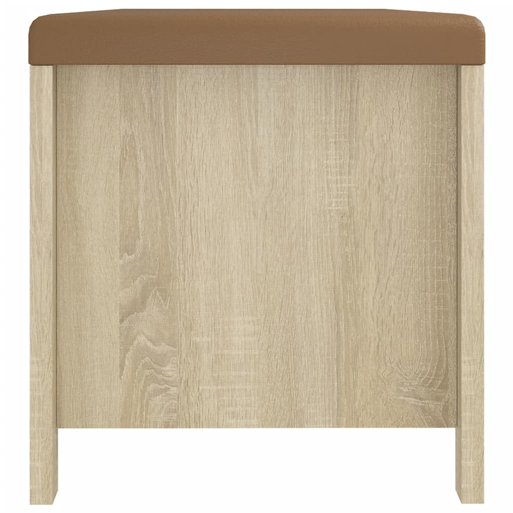 Durasheds Brown vidaXL Storage Box with Cushion Sonoma Oak 41.3"x15.7"x17.7"