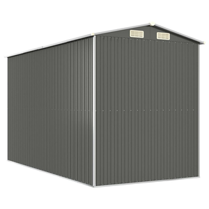 Durasheds Grey vidaXL Garden Shed Light Gray 75.6"x140.6"x87.8" Galvanized Steel