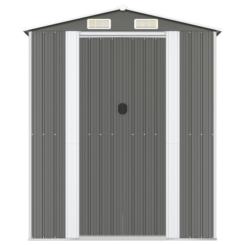 Durasheds Grey vidaXL Garden Shed Light Gray 75.6"x140.6"x87.8" Galvanized Steel