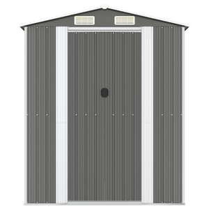 Durasheds Grey vidaXL Garden Shed Light Gray 75.6"x140.6"x87.8" Galvanized Steel