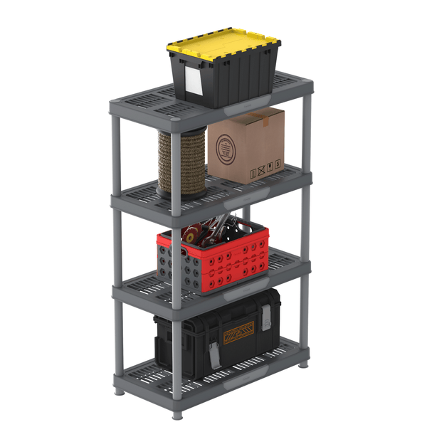 Durasheds Shelving Racks Duramax Plastic Heavy Duty Multipurpose Freestanding 4 Tier Shelving Rack