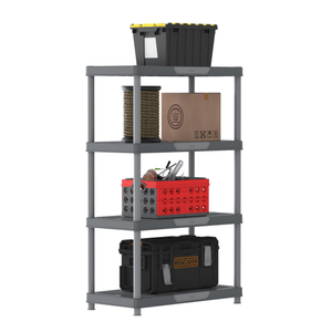 Durasheds Shelving Racks Duramax Plastic Heavy Duty Multipurpose Freestanding 4 Tier Shelving Rack