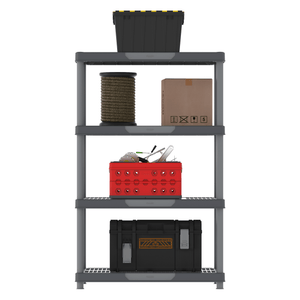 Durasheds Shelving Racks Duramax Plastic Heavy Duty Multipurpose Freestanding 4 Tier Shelving Rack