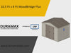 DuraMax 10.5ft x 13ft  Woodbridge Plus Vinyl Shed w/ Foundation Kit & Window