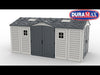 Duramax 15 x 8 Apex Pro Vinyl Shed with Foundation, 2 Windows and 2 Doors 40216