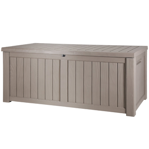 Vevor Deck Box 120 Gal VEVOR Deck Box, 120 Gallon, 56.3" x 26.6" x 23.8" Outdoor Storage Box, Waterproof PP Deckbox with Aluminum Alloy Padlock, for Patio Furniture, Garden Tools, Pool Toys, Outdoor Cushions, Gray