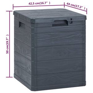 Vida XL Deck Box Anthracite vidaXL Patio Storage Box 23.8 gal Anthracite