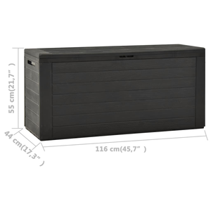 Vida XL Deck Box Anthracite vidaXL Patio Storage Box Anthracite 45.7"x17.3"x21.7"