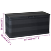 Vida XL Deck Box Black vidaXL Patio Storage Box Black 46.1"x17.7"x22"