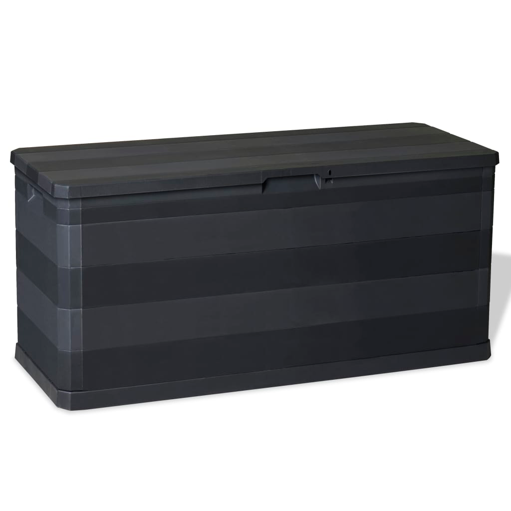 Vida XL Deck Box Black vidaXL Patio Storage Box Black 46.1"x17.7"x22"