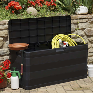 Vida XL Deck Box Black vidaXL Patio Storage Box Black 46.1"x17.7"x22"