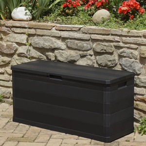 Vida XL Deck Box Black vidaXL Patio Storage Box Black 46.1"x17.7"x22"