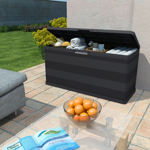 Vida XL Deck Box Black vidaXL Patio Storage Box Black 46.1"x17.7"x22"