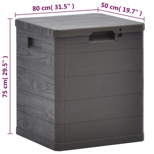 Vida XL Deck Box Brown vidaXL Patio Storage Box 23.8 gal Brown