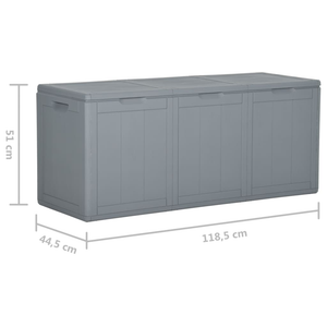 Vida XL Deck Box Gray vidaXL Patio Storage Box 71.3 gal Gray PP Rattan