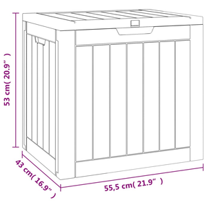 Vida XL Deck Box Gray vidaXL Patio Storage Box Gray 21.9"x16.9"x20.9" Polypropylene