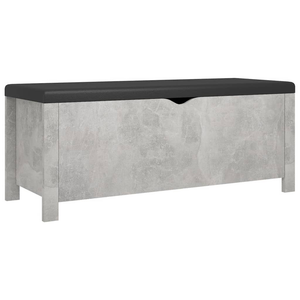 Vida XL Deck Box Gray vidaXL Storage Box with Cushion Concrete Gray 41.3"x15.7"x17.7"