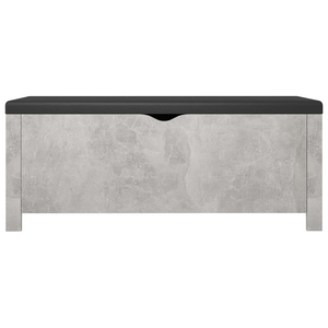 Vida XL Deck Box Gray vidaXL Storage Box with Cushion Concrete Gray 41.3"x15.7"x17.7"