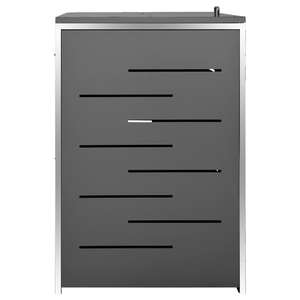 Vida XL Enclosures Anthracite vidaXL Triple Wheelie Bin Shed 81.5"x30.5"x44.3" Stainless Steel