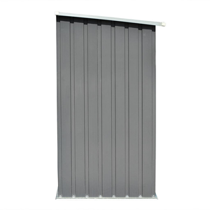 Vida XL Enclosures Gray vidaXL Garden Log Storage Shed Galvanized Steel 64.2"x32.7"x60.6" Gray