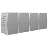 Vida XL Enclosures Gray vidaXL Quadruple Wheelie Bin Shed 108.9"x30.5"x44.3" Stainless Steel