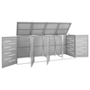 Vida XL Enclosures Gray vidaXL Quadruple Wheelie Bin Shed 108.9"x30.5"x44.3" Stainless Steel