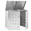 Vida XL Enclosures Silver vidaXL Double Wheelie Bin Shed 63.4 gal Stainless Steel