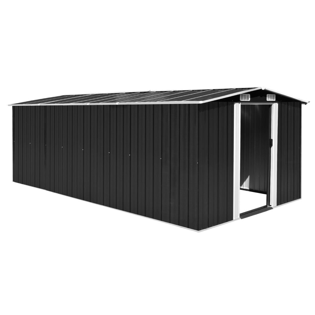 Vida XL Metal Sheds Anthracite vidaXL Garden Shed 101.2"x192.5"x71.3" Metal Anthracite - Durable Outdoor Storage Solution