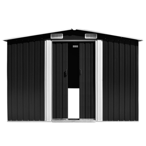 Vida XL Metal Sheds Anthracite vidaXL Garden Shed 101.2"x192.5"x71.3" Metal Anthracite - Durable Outdoor Storage Solution