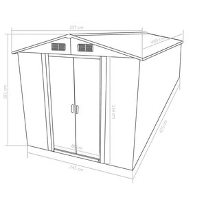 Vida XL Metal Sheds Anthracite vidaXL Garden Shed 101.2"x192.5"x71.3" Metal Anthracite - Durable Outdoor Storage Solution