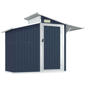 Vida XL Metal Sheds Anthracite vidaXL Garden Shed Anthracite 106.3"x51.2"x82.1" Galvanized Steel