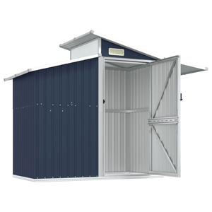 Vida XL Metal Sheds Anthracite vidaXL Garden Shed Anthracite 106.3"x51.2"x82.1" Galvanized Steel