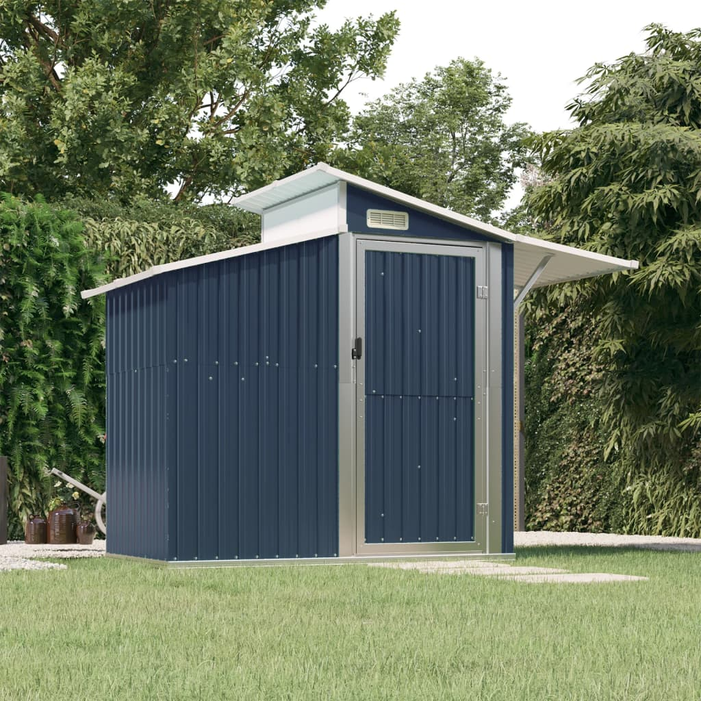 Vida XL Metal Sheds Anthracite vidaXL Garden Shed Anthracite 106.3"x51.2"x82.1" Galvanized Steel