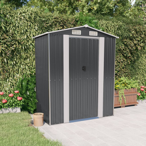 Vida XL Metal Sheds Anthracite vidaXL Garden Shed Anthracite 75.6"x42.5"x87.8" Galvanized Steel