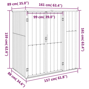 Vida XL Metal Sheds Anthracite vidaXL Garden Tool Shed Anthracite 63.4"x35"x63.4" Galvanized Steel