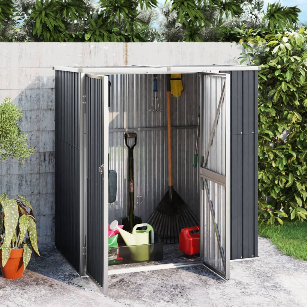 Vida XL Metal Sheds Anthracite vidaXL Garden Tool Shed Anthracite 63.4"x35"x63.4" Galvanized Steel