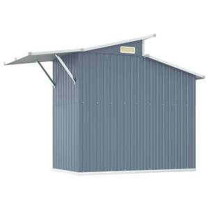 Vida XL Metal Sheds Gray vidaXL Garden Shed Gray 106.3"x51.2"x82.1" Galvanized Steel