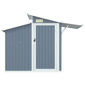 Vida XL Metal Sheds Gray vidaXL Garden Shed Gray 106.3"x51.2"x82.1" Galvanized Steel