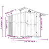 Vida XL Metal Sheds Gray vidaXL Garden Shed Gray 106.3"x51.2"x82.1" Galvanized Steel