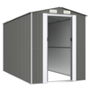 Vida XL Metal Sheds Gray vidaXL Garden Shed Light Gray 75.6"x140.6"x87.8" Galvanized Steel