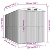 Vida XL Metal Sheds Gray vidaXL Garden Shed Light Gray 75.6"x140.6"x87.8" Galvanized Steel