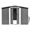 Vida XL Metal Sheds Gray vidaXL Garden Storage Shed - Gray Metal 101.2"x80.7"x70.1"