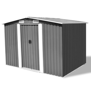 Vida XL Metal Sheds Gray vidaXL Garden Storage Shed - Gray Metal 101.2"x80.7"x70.1"