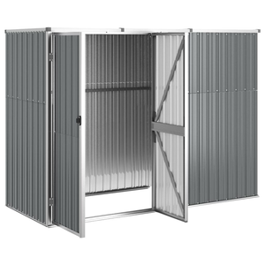 Vida XL Metal Sheds Gray vidaXL Garden Tool Shed Gray 88.6"x35"x63.4" Galvanized Steel